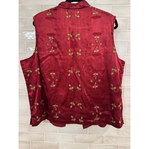Coldwater Creek XL Patchwork Vest Red Multicolor Embroidered - Picture 3 of 5